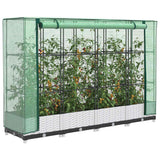 Vidaxx jardinière surélevée avec couverture de serre 160x40x123 cm aspect rotin