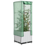 VidaXL jardinière surélevée avec couverture de serre 40x40x139 cm aspect rotin