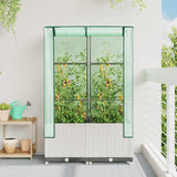 VidaXL jardinière surélevée avec couverture de serre 80x40x138 cm aspect rotin