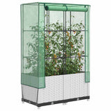 VidaXL jardinière surélevée avec couverture de serre 80x40x138 cm aspect rotin