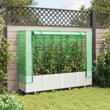 Vidaxx jardinière surélevée avec couverture de serre 160x40x138 cm aspect rotin