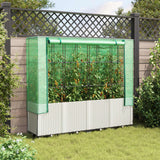 VidaXL jardinière surélevée avec couverture de serre 160x40x153 cm aspect rotin