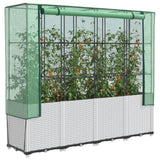 VidaXL jardinière surélevée avec couverture de serre 160x40x153 cm aspect rotin