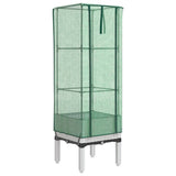 Vidaxx jardinière surélevée avec couverture de serre 40x40x140 cm aspect rotin