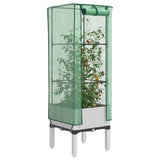Vidaxx jardinière surélevée avec couverture de serre 40x40x140 cm aspect rotin