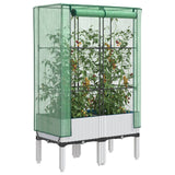 VidaXL jardinière surélevée avec couverture de serre 80x40x140 cm aspect rotin