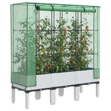 Vidaxx jardinière surélevée avec couverture de serre 120x40x140 cm aspect rotin