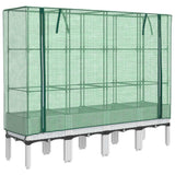 Vidaxx jardinière surélevée avec couverture de serre 160x40x140 cm aspect rotin