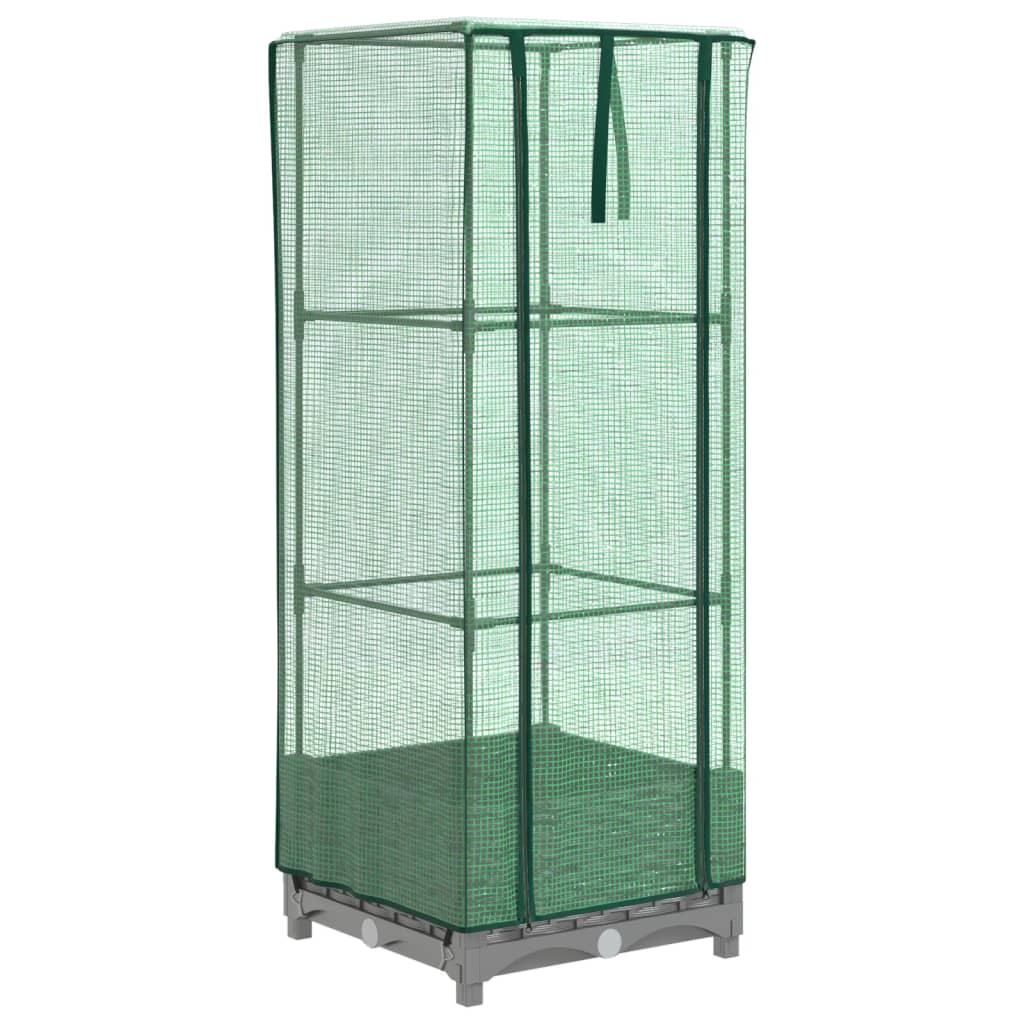 Vidaxx jardinière surélevée avec couverture de serre 40x40x123 cm aspect rotin