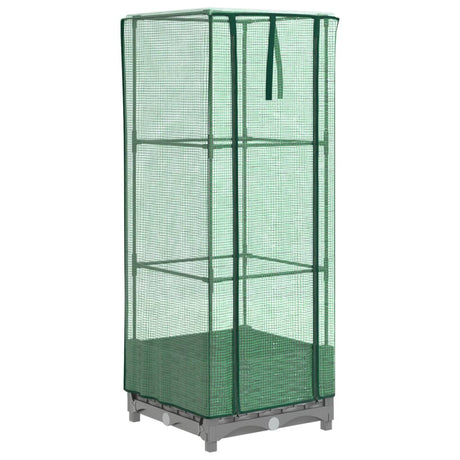Vidaxx jardinière surélevée avec couverture de serre 40x40x123 cm aspect rotin