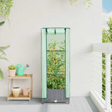 Vidaxx jardinière surélevée avec couverture de serre 40x40x123 cm aspect rotin
