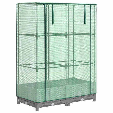 Vidaxx jardinière surélevée avec couverture de serre 80x40x123 cm aspect rotin
