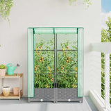 Vidaxx jardinière surélevée avec couverture de serre 80x40x123 cm aspect rotin