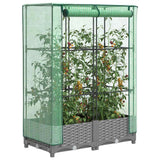 Vidaxx jardinière surélevée avec couverture de serre 80x40x123 cm aspect rotin