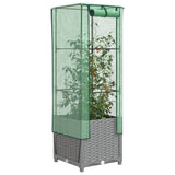VidaXL jardinière surélevée avec couverture de serre 40x40x139 cm aspect rotin
