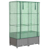 VidaXL jardinière surélevée avec couverture de serre 80x40x138 cm aspect rotin