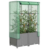 VidaXL jardinière surélevée avec couverture de serre 80x40x138 cm aspect rotin