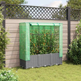 Vidaxx jardinière surélevée avec couverture de serre 120x40x138 cm aspect rotin