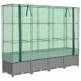 Vidaxx jardinière surélevée avec couverture de serre 160x40x138 cm aspect rotin