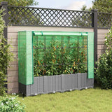 Vidaxx jardinière surélevée avec couverture de serre 160x40x138 cm aspect rotin