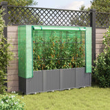 VidaXL jardinière surélevée avec couverture de serre 160x40x153 cm aspect rotin