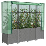 VidaXL jardinière surélevée avec couverture de serre 160x40x153 cm aspect rotin