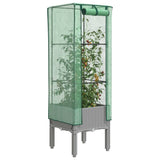 Vidaxx jardinière surélevée avec couverture de serre 40x40x140 cm aspect rotin