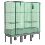Vidaxx jardinière surélevée avec couverture de serre 120x40x140 cm aspect rotin