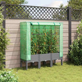 Vidaxx jardinière surélevée avec couverture de serre 120x40x140 cm aspect rotin