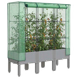 Vidaxx jardinière surélevée avec couverture de serre 120x40x140 cm aspect rotin