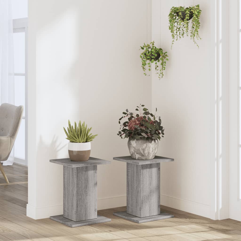 VidaXL supports pour plantes 2 pcs 30x30x40 cm bois d'ingénierie gris sonoma