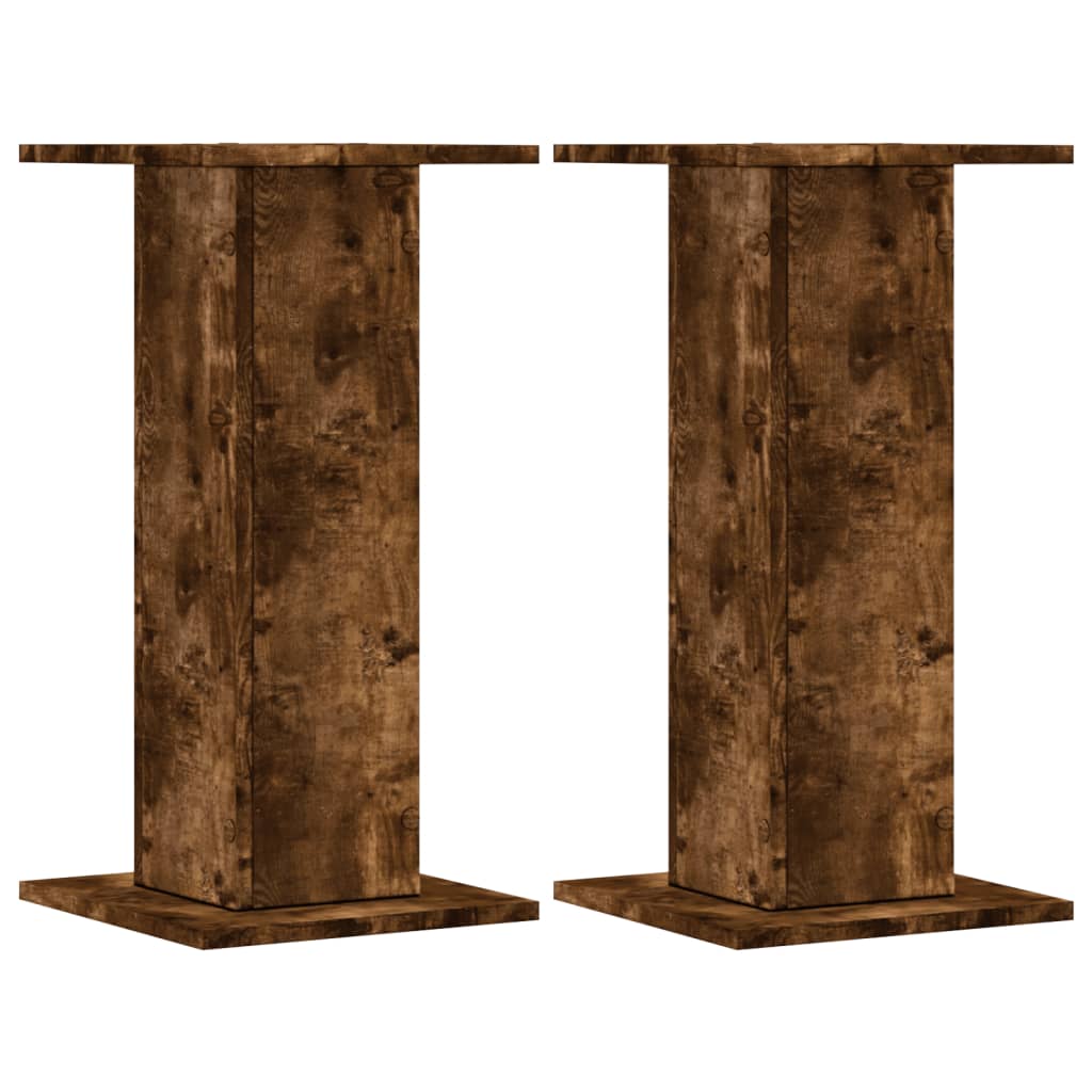 VidaXL Supports pour plantes 2 pcs 30x30x60 cm bois traité chêne fumé