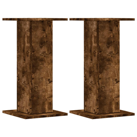 VidaXL Supports pour plantes 2 pcs 30x30x60 cm bois traité chêne fumé