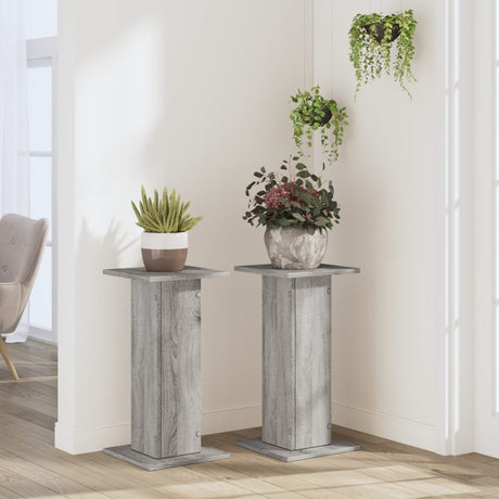 VidaXL supports pour plantes 2 pcs 30x30x60 cm bois d'ingénierie gris sonoma