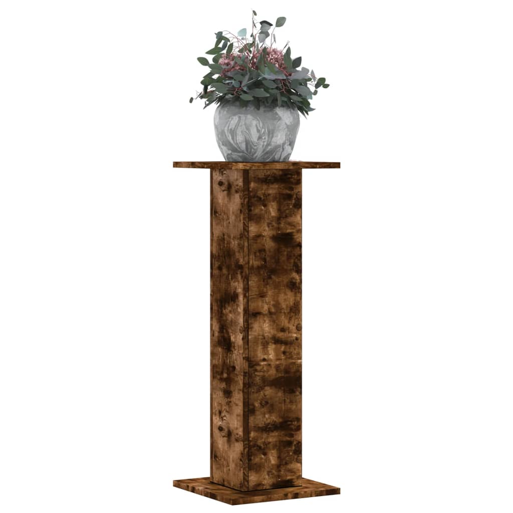 VidaXL Supports pour plantes 2 pcs 30x30x80 cm bois traité chêne fumé
