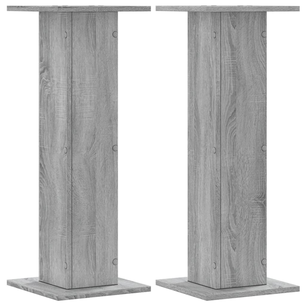 Vidaxxl supports pour plantes 2 pcs 30x30x80 cm bois d'ingénierie gris sonoma