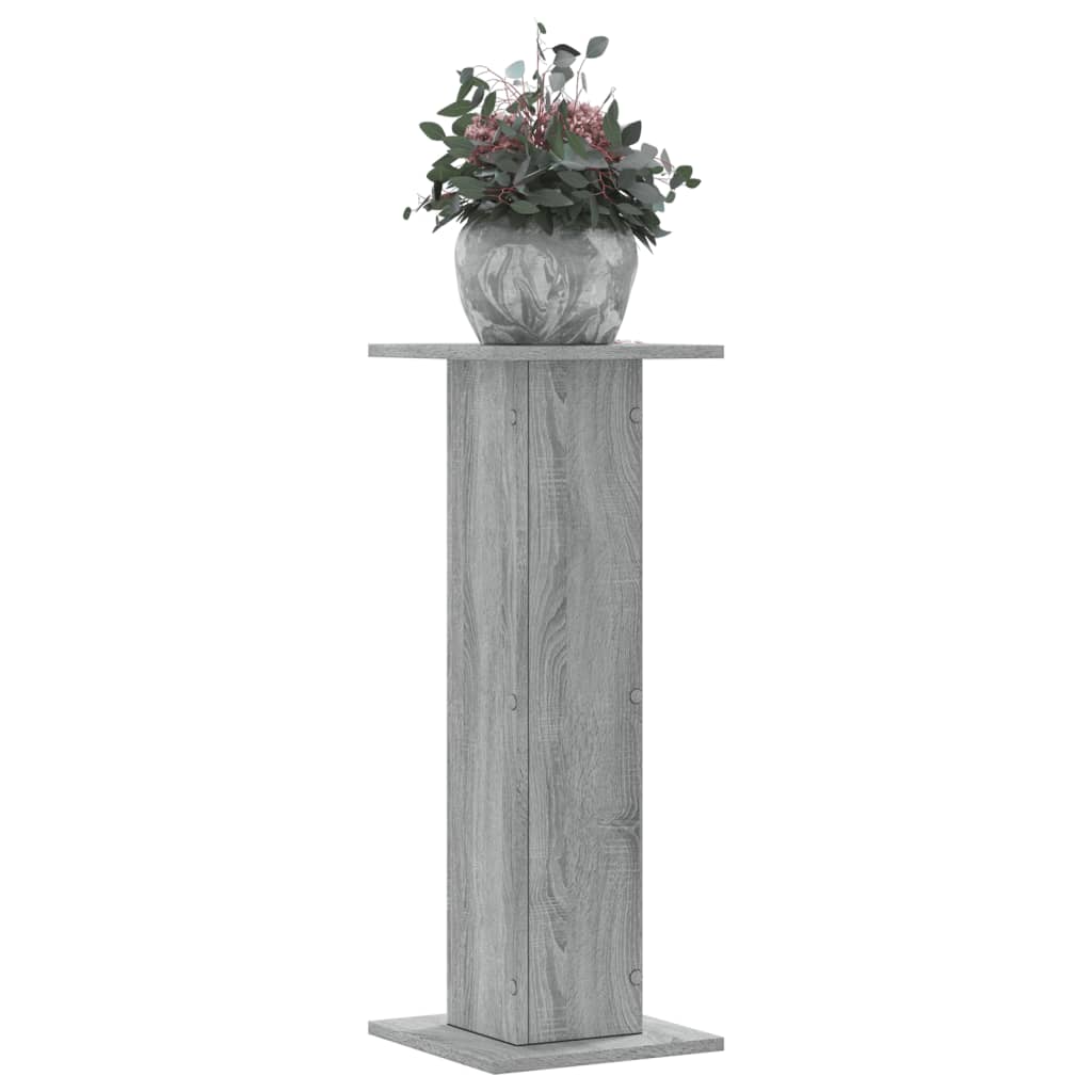 Vidaxxl supports pour plantes 2 pcs 30x30x80 cm bois d'ingénierie gris sonoma