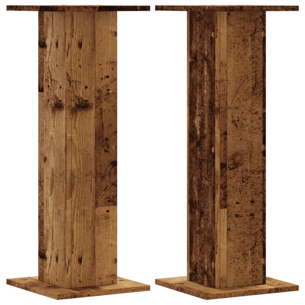 VidaXL Supports pour plantes 2 pcs 30x30x80 cm bois traité, couleur bois ancien