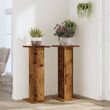 VidaXL Supports pour plantes 2 pcs 30x30x80 cm bois traité, couleur bois ancien