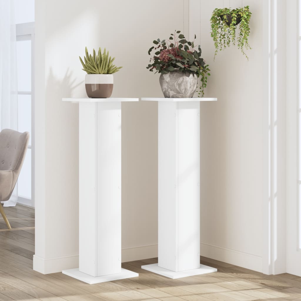 Vidaxx supports pour plantes 2 pcs 30x30x95 cm bois d'ingénierie blanc