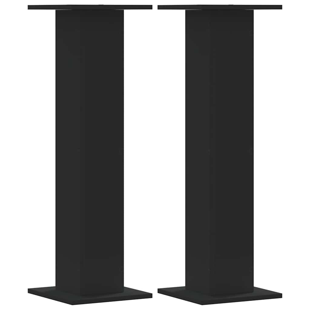 VidaXL Supports pour plantes 2 pcs 30x30x95 cm bois d'ingénierie noir