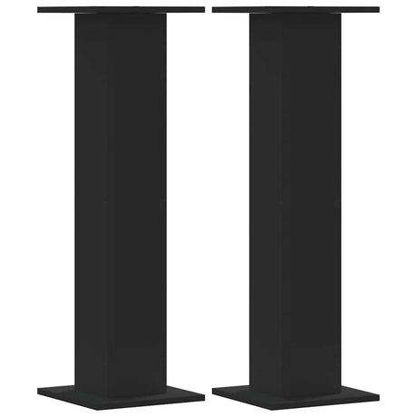 VidaXL Supports pour plantes 2 pcs 30x30x95 cm bois d'ingénierie noir