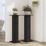 VidaXL Supports pour plantes 2 pcs 30x30x95 cm bois d'ingénierie noir