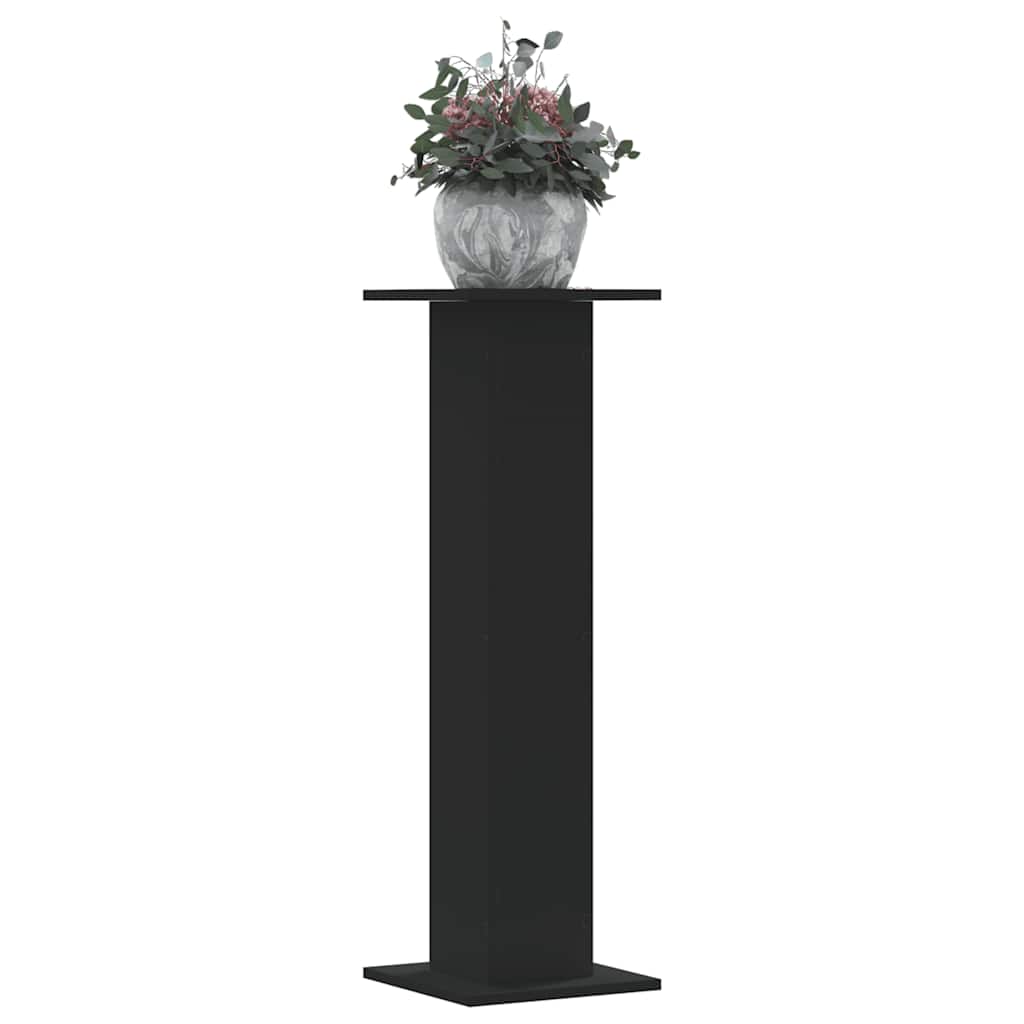 VidaXL Supports pour plantes 2 pcs 30x30x95 cm bois d'ingénierie noir