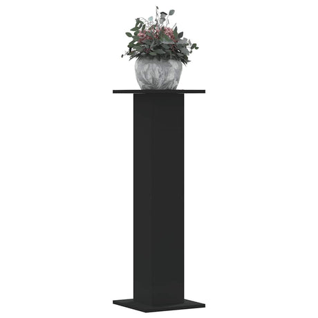 VidaXL Supports pour plantes 2 pcs 30x30x95 cm bois d'ingénierie noir
