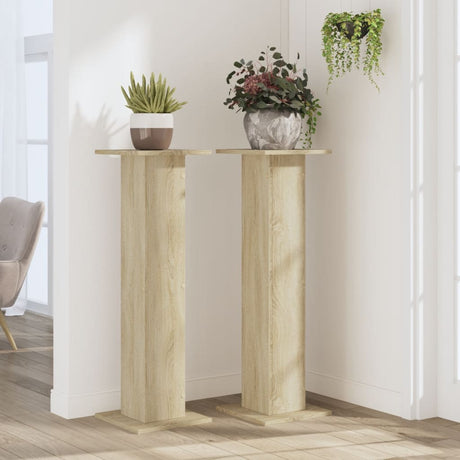 Vidaxx supports pour plantes 2 pcs 30x30x95 cm bois d'ingénierie chêne sonoma