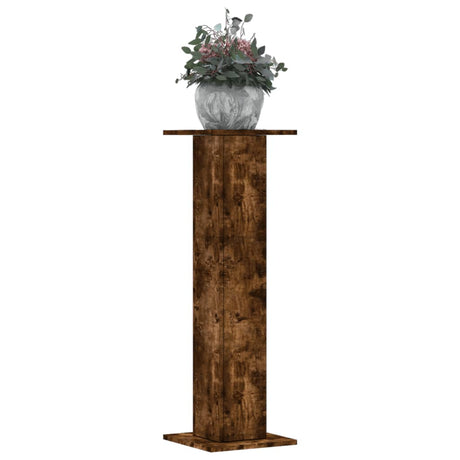 VidaXL Supports pour plantes 2 pcs 30x30x95 cm bois traité chêne fumé