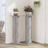 VidaXL Planting stands 2 pcs 30x30x95 cm Processed Wood Gray Sonoma