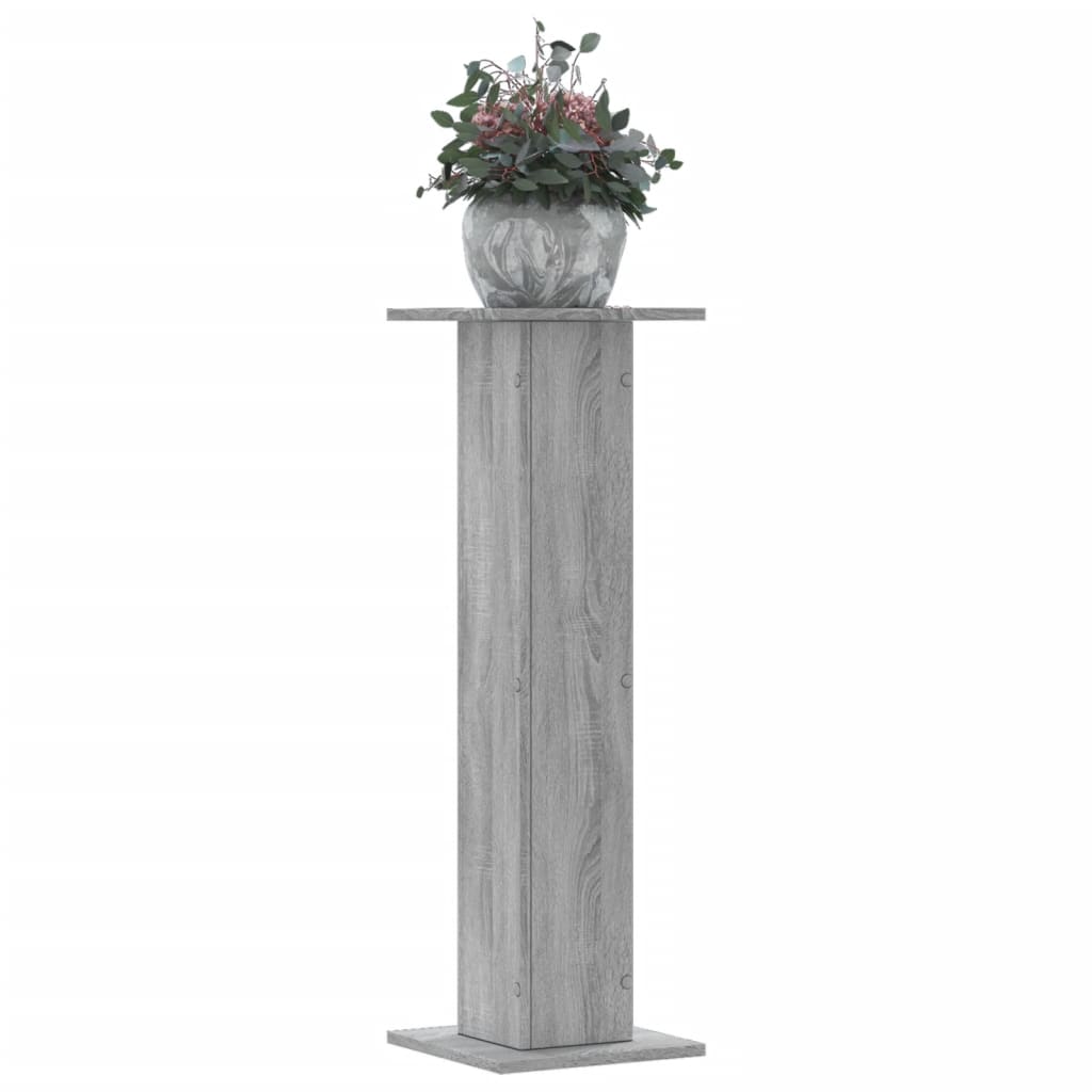 VidaXL Planting stands 2 pcs 30x30x95 cm Processed Wood Gray Sonoma