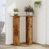 Vidaxxl supports pour plantes 2 pcs 30x30x95 cm bois traité, couleur bois ancien